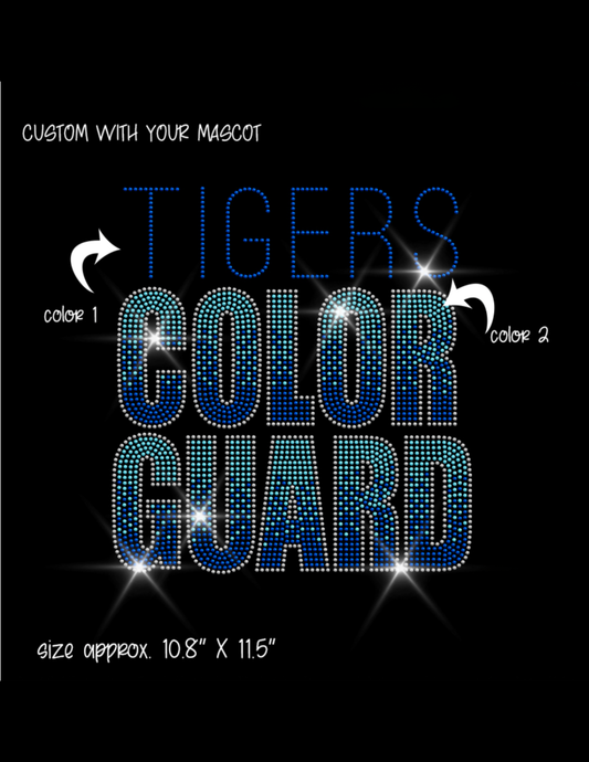 Custom Color Guard Team Apparel | Spangle Design (Your Mascot or School Name)