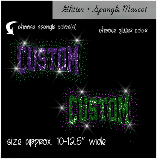 Custom School or Mascot Apparel | Glitter + Spangle Design (Personalized Team Spirit Wear)