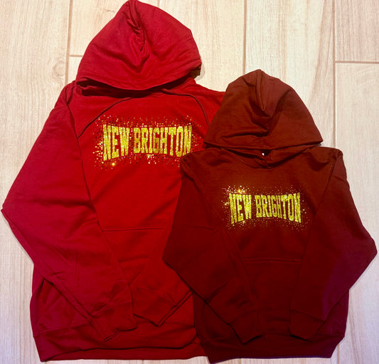 READY TO SHIP – New Brighton School Pride Glitter + Spangle Hoodie