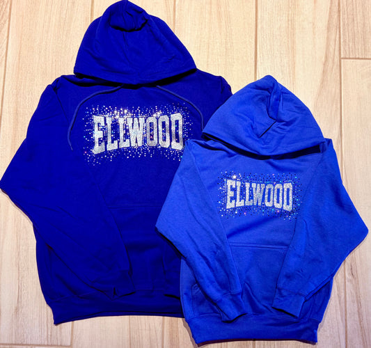 READY TO SHIP – Ellwood City School Pride Glitter + Spangle Hoodie