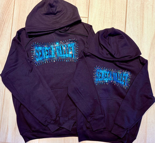 READY TO SHIP – Seneca Valley School Pride Glitter + Spangle Hoodie