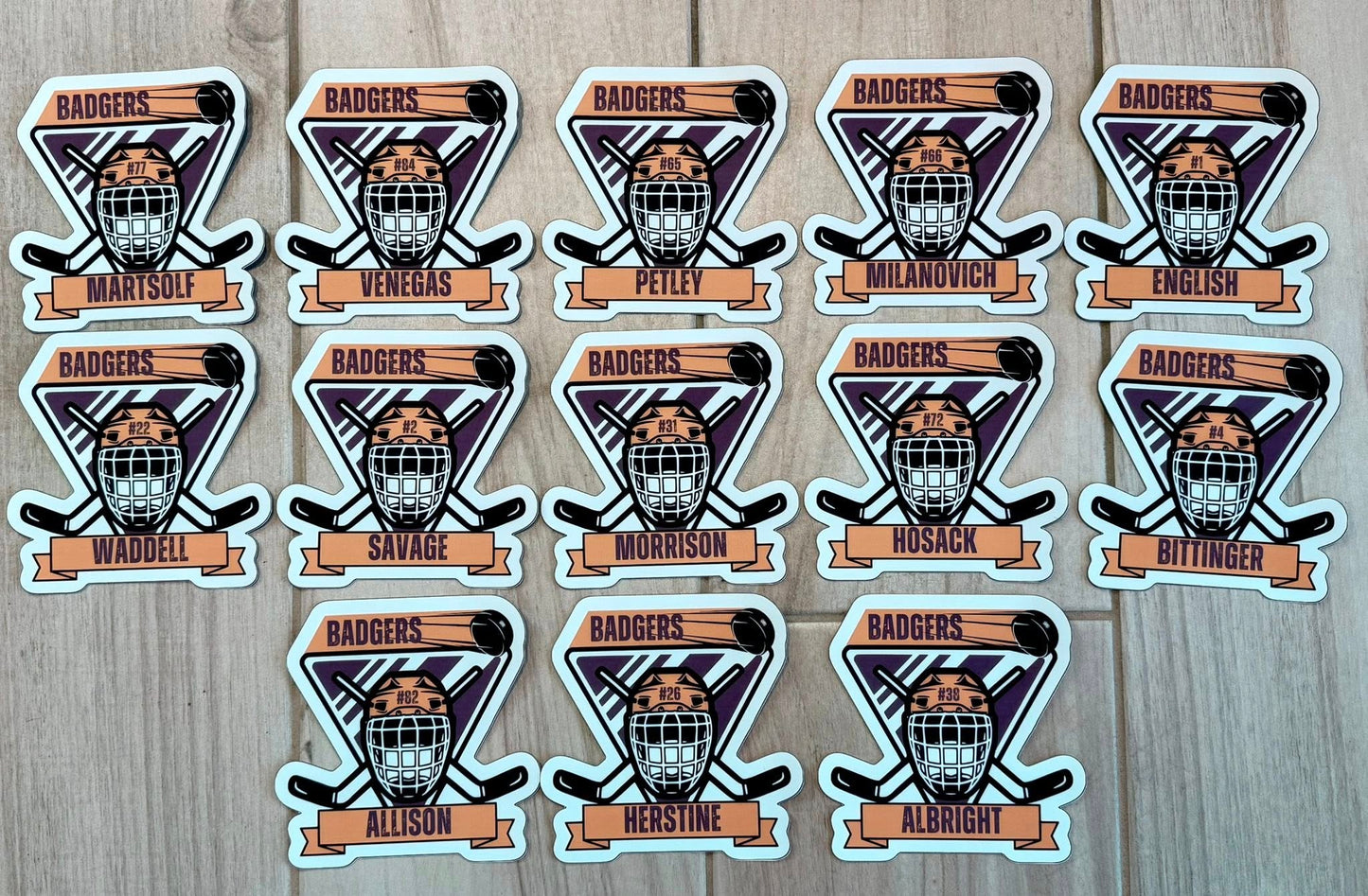 Custom Sports Name & Number Magnet